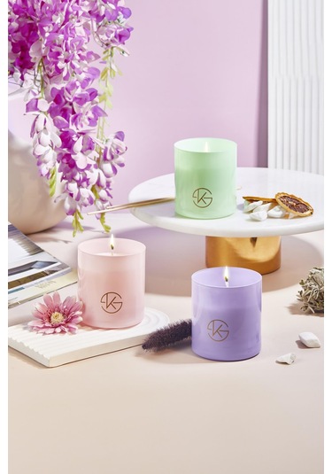 Selka Home Flowery Pathculi Lavander Kokulu Organik Cam Mum 480 Gr 001