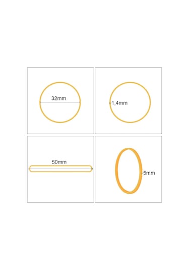 Ekoset 50X5Mm Geniş Kauçuk Paket Ambalaj Lastiği 100 Adet