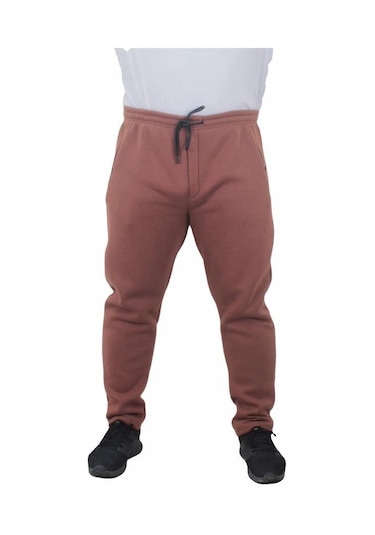 Starbattal Büyük Beden Fermuarlı Eşofman Altı 3Ip 11517 Taba-Taba