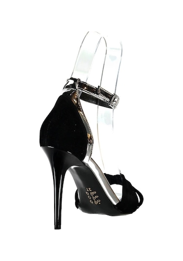 Fox Shoes Siyah/Platin Kadın Topuklu Ayakkabı B922113802