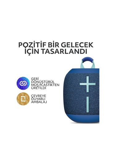 Ultimate Ears Wonderboom 4 Taşınabilir Su Geçirmez Bluetooth Hoparlör, Büyük Bas Ve 360 Derece Ses - Mavi