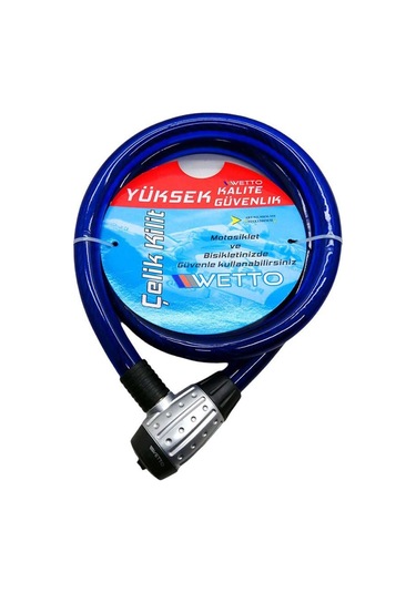 Wetto Mrm-959 Çelik Motor ve Bisiklet Kilidi 25x1500 MM Beyaz