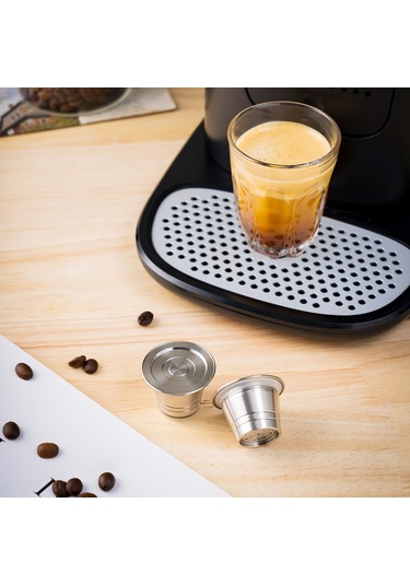 Neevoyu Stainless Steel Yeniden Kullanılabilir Kahve Kapsülü 4g - Instant Multı-pod 68 Mb Uyumlu, Ev Çaycıları İçin, Tek Kullandım Atma Kapsüllere Alternatif, Fırça Ve Ölçü Kadeh İle Gümüş