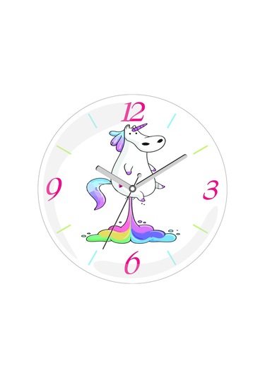 Unicorn Osuruk Çap 30cm Sessiz Akar Bombeli Gerçek Cam Duvar Saati Diğer