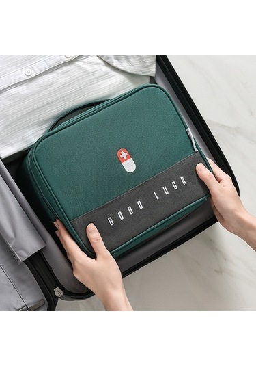 Diğer Yeşil Taşınabilir Saklama Kutusu Kapasiteli Kalınlaştırılmış İlaç Çok Çantası Büyük Amaçlı Aile Ve Ahşap