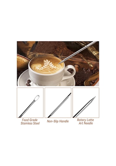 Mufunye Profesyonel 22 Parça Barista Seti: Espresso Temizleyici, Süt Köpürtücü Ve Kahve Sanatı Aletleri Siyah