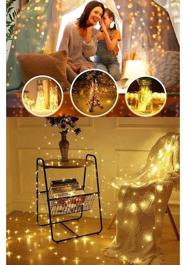 Perde Led Aydınlatma 3mx3m Kumandalı 8 Fonksıyonlu 300 Ledli 10 Sarkıtlı Peri Ledi Usb Girişli Çok Renkli