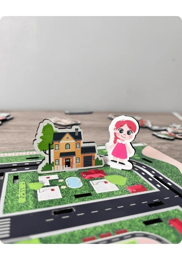 Şehir Kurma Oyunu - Benim Şehrim Ahşap Oyunu - Eğitici Ve Eğlenceli Ahşap Oyuncak