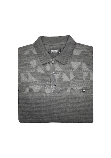 Regular Fit Erkek Polo Yaka Selanik Kazak-7128 Gri