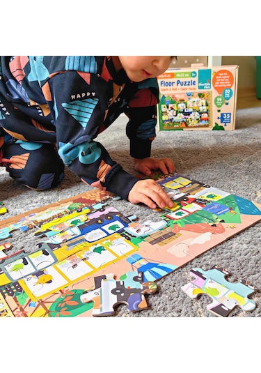 Doerkids Park Ara-Bul Yer Puzzle | Eğitici Puzzle 35 Parça Dev Puzzle