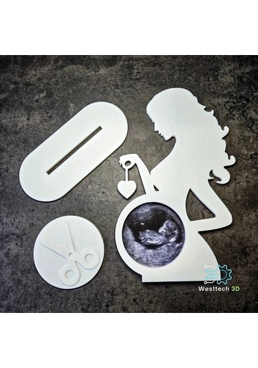 Willowhaven Beyaz Renkli İlk Ultrason Fotoğraf Çerçevesi Kalp Şekilli Hafif Ve Dayanıklı Anı Ürünü