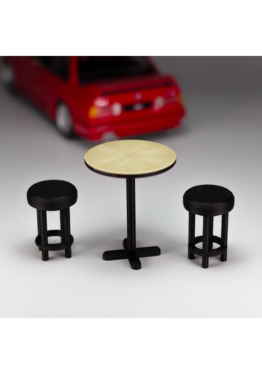 1/24 Ölçek Diorama Bar Masası Seti, Cafe Masası Seti, Diorama Seti, 1:24