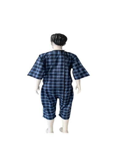 Ozclife Kısa Kol Yeni Model Hasta Bakım Kıyafeti Hasta Tulumu Mavi