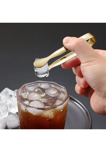 Perlotus 304 Çelik Mini Gold 11 Cm Buz Ve Şeker Maşası