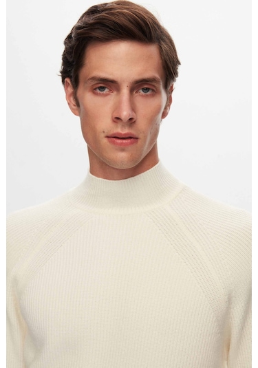 D's Damat Slim Fit Ekru Selanik Örgü Kazak 3ec0622567721 Ekru