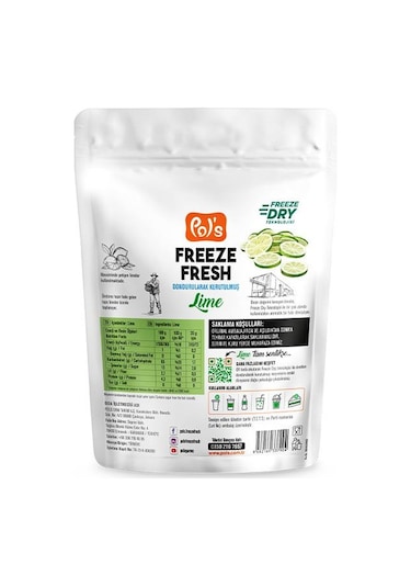 Pol's Freeze Fresh Dondurularak Kurutulmuş Lime 20 Gr 20 G