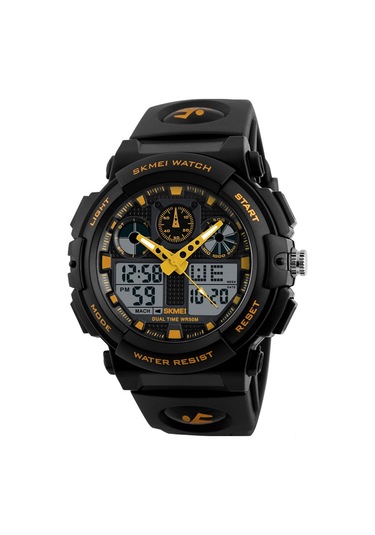 Yunboo Skmeı Erkek Spor Saati 1270 - Çift Zaman, Kronometre, Alarm, 5atm Su Geçirmez, Işıklı - Çift Hareketli Quartz Çok Renkli