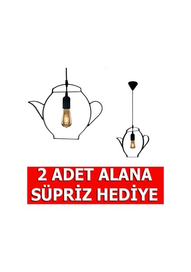 Bundera Çaycı Sarkıt Avize Ferforje Çaydanlık Metal Demlik Avize