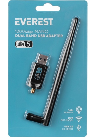 EVEREST EWN-AC1200 2T2R AC1200 USB3.0 Kablos  z Adaptör