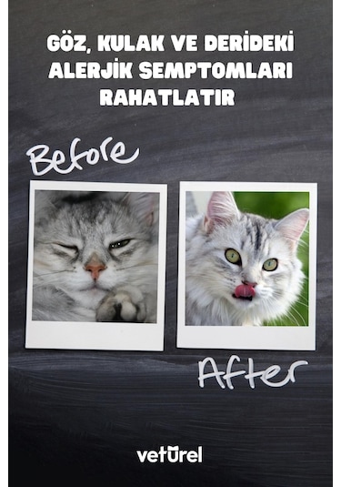 Veturel Kedi Yüz Temizleme Kulak Burun Ağız Çene Gözyaşı Lekesi Bakım Spreyi 3 x 100 ML