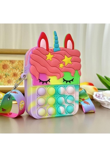 Dancemonkey Ve Unicorn Stressiz Sevimli Para Oyuncakları Messenger Kız İçin Eğlence Dekompresyon Cüzdanı: Çanta C Bozuk Zx Çok Renkli