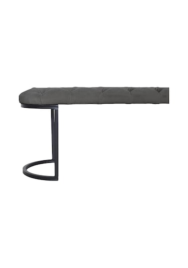 Elısse Gri Model- Oval Metal Ayak 100 Cm Bench&koltuk&puf-yatak Odası Önü&ucu Puff&oturak