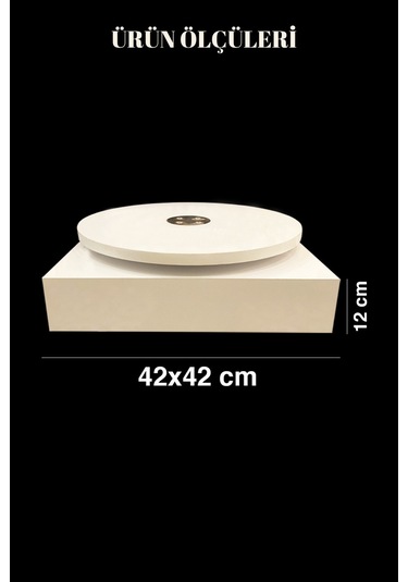 360 Derece Dönebilen Mdflam Elektrikli Döner Platform Beyaz