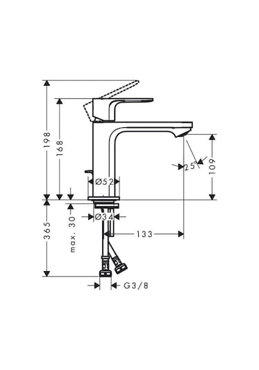 Hansgrohe Rebris S Tek Kollu Lavabo Bataryası Krom 72517000