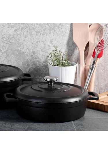 Korkmaz A2849 Casta Döküm Kısa Tencere 26x7 Cm