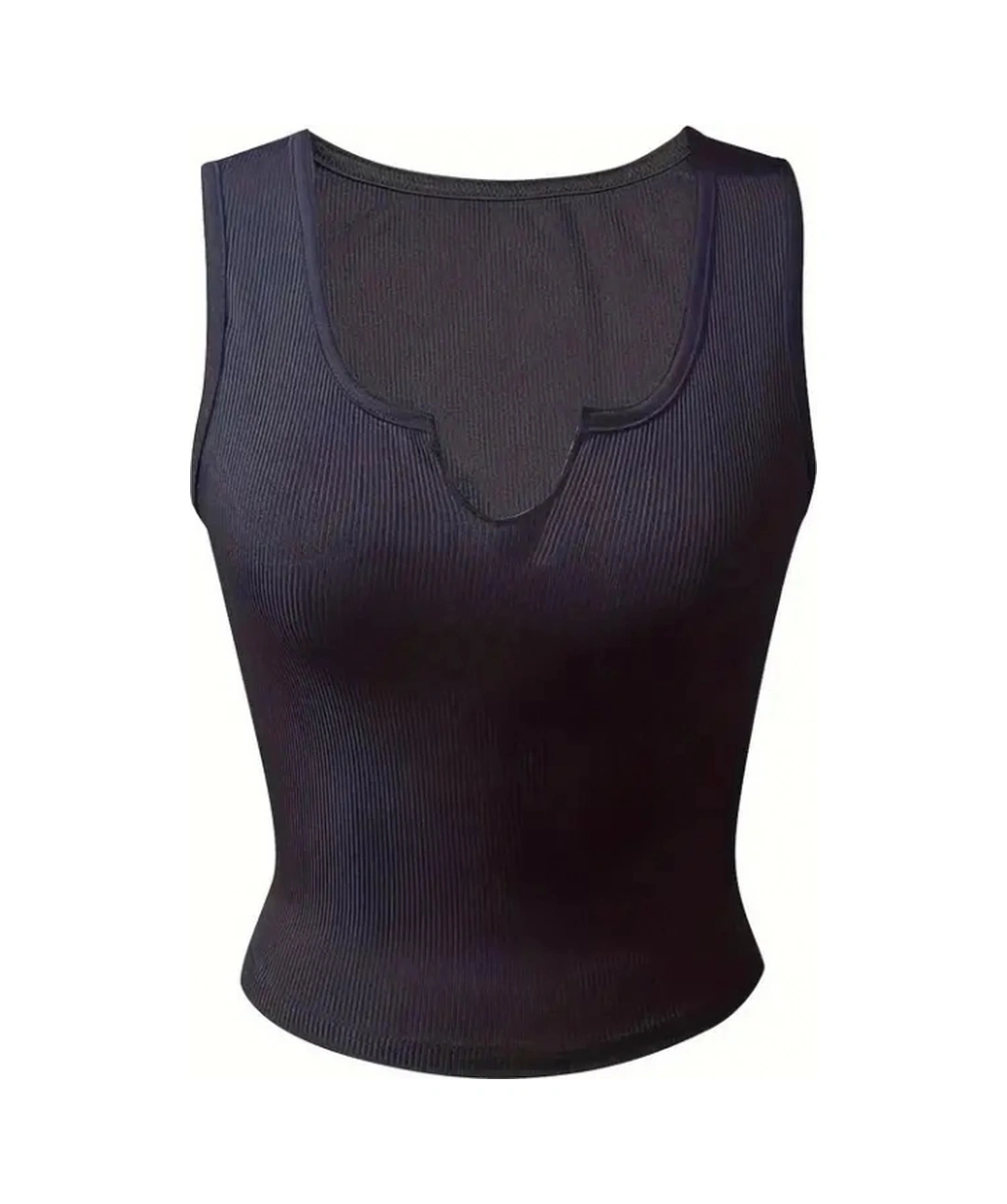 Nova Bazaar Kadın Kolsuz V Yakalı Kaşkorse Bluz Siyah