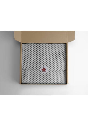 Siyah Puantiyeli Beyaz Ambalaj Kağıdı Seti, 10 Rulo Kağıt 70x100c