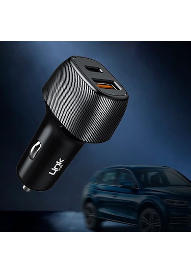 LinkTech C498 38W 2x USB Type-C - Lightning Kablolu Araç Şarj Aleti