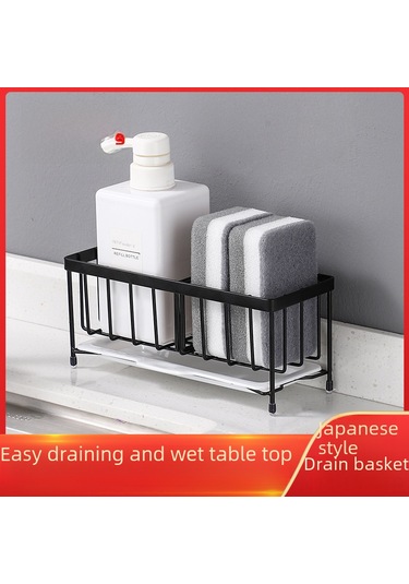 Youtek 304 Paslanmaz Çelik Mutfak Organizerı - Sünger, Çelik Top, Deterjan Depolama Rafı, Su Akışlı Tasarım, Sıfır Korumasız Standart Model Diğer