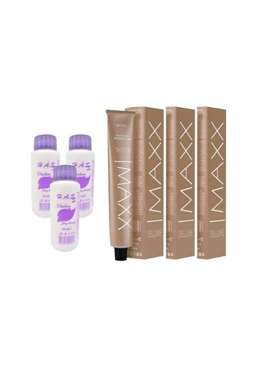 Maxx Deluxe Saç Boyası 4.0 Kahve + Oksidan X 3 (431282636)