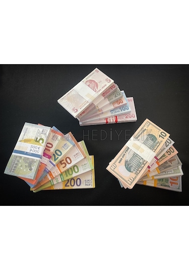 Aykar 18 Deste Karışık Euro - Dolar Ve Tl Geçersiz Paralar