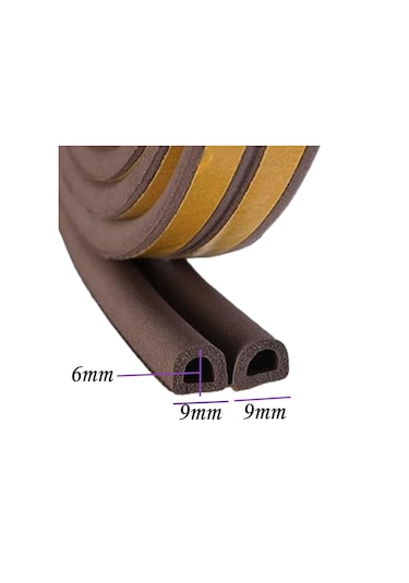 5x2 10 Metre Kapı Pencere Bandı Kahverengi Fitili Yapışkanlı Soğuk Izolasyon Bant