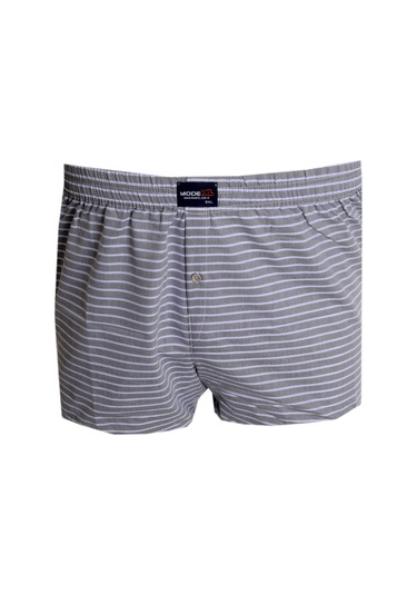 Mode Xl Büyük Beden Erkek Boxer Desenli Poplin 6348 Gri 001