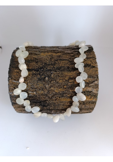 Orjinal Aytaşı Kolye/ Doğaltaş Kolye-1001 Bej