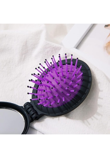 Seyahat Saç Fırçası Aynalı Kompakt Cep Boyutu, Katlanabilir Mi