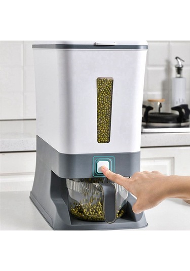 Xurunkeji Pres Tipi Pirinç Dağıtıcı Kapalı Tahıl Kabı Depolama Ev Tipi Tahıl Pirinç Kutusu Dağıtıcı Kova Pirinç Konserveleri 10kg-a Gri Ve Beyaz Xurunkeji Pres Tipi Pirinç Dağıtıcı Kapalı Tahıl Kabı Depolama Ev Tipi Tahıl Pirinç Kutusu Dağıtıcı Kova Pirinç Konserveleri 10kg-a Gri Ve Beyaz