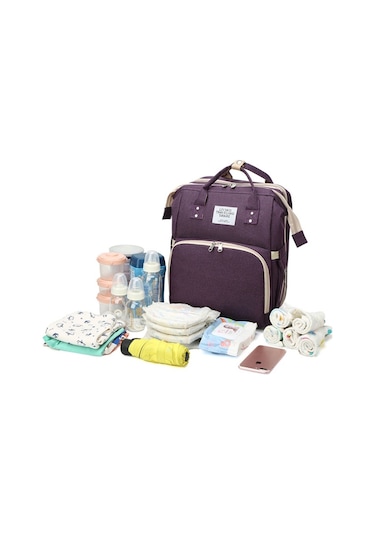 Usb Portlu Bebek Bakım Çantası Yataklı Fonksiyonel Sıvı Geçirmez Puset Askılı Anne Çantası Bebek Çantası Yataklı Bebek Bakım Çantası Siyah