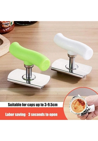 Ayarlanabilir Şişe Kapağı Açacağı Çok Fonksiyonlu Paslanmaz Çelik Cam Kapak Çıkarıcı Kavanoz Açacağı Emek Tasarruflu Konserve Açacağı Mutfak Aleti İçin Yeşil