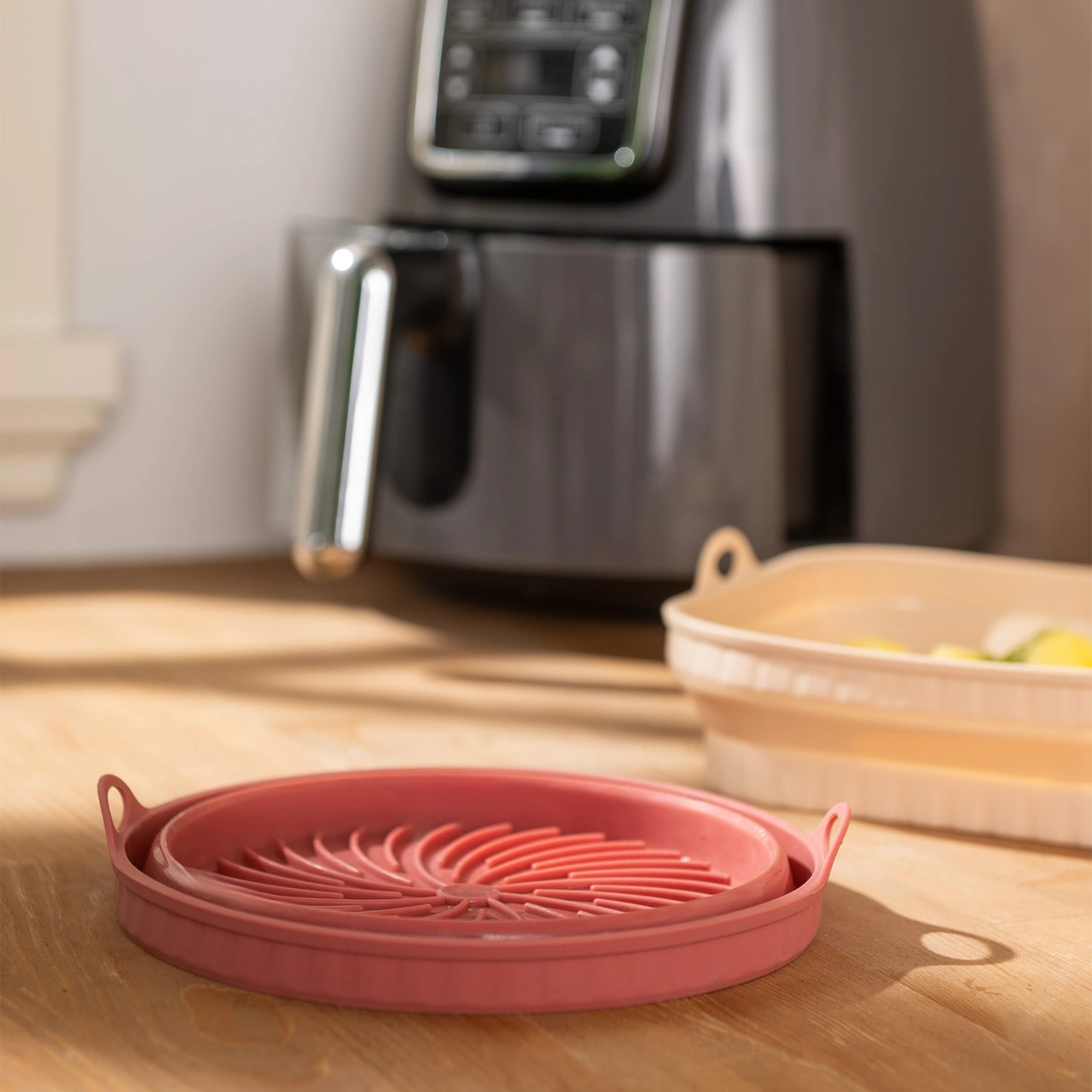 Emsan Rustik Yuvarlak Airfryer Kabı Pembe