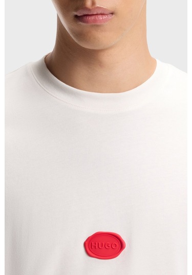 Hugo Erkek T Shirt 50546716 102 Beyaz Beyaz