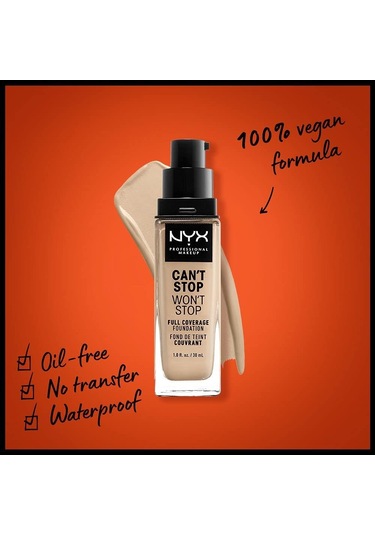 ﻿NYX Professional Makeup Can't Stop Won't Stop Full Coverage Foundation 6.5 Nude