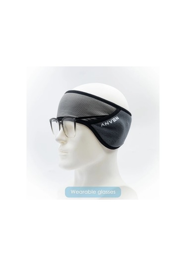 Primepickings Koyu Gri Rüzgarkıran Kulaklıklı Unisex Kışlık Kulak Koruyucu - Koşu, Kayak, Bisiklet Koyu Gri