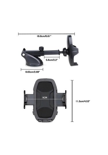Sağlam Araba Kamyon Telefon Tutucu Uzun Kollu Ön Cam Cep Telefonu Tutucu Vantuzlu, Titreşim Önleyici Sabitleyici Manyetik Emişli Çok Renkli