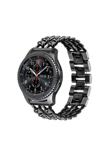 Gear S3 22mm Uyumlu Krd-17 Metal Zore Kordon-siyah
