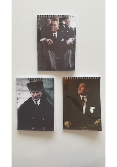 3 Adet A5 Not Defteri Mustafa Kemal Atatürk Serisi