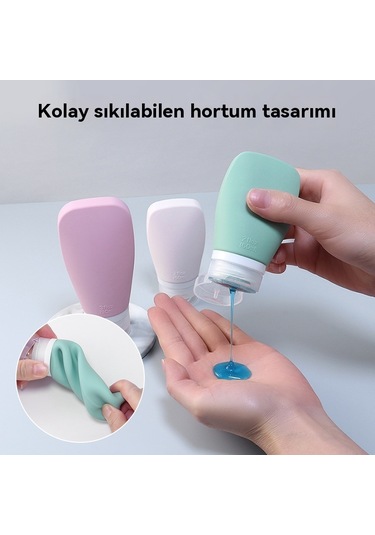 Silikon Seyahat Dağıtım Şişesi Seti-90ml 4'lü Set